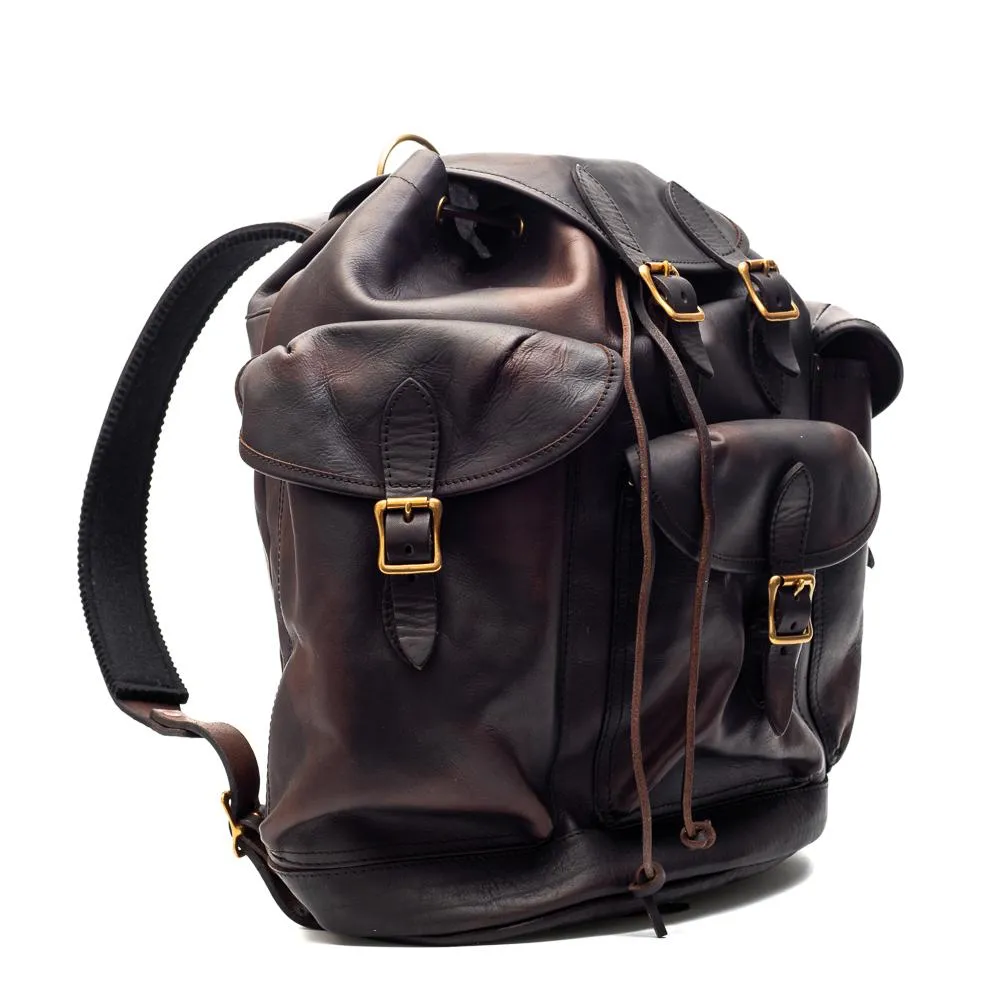 Vasco Leather Army Rucksack Black