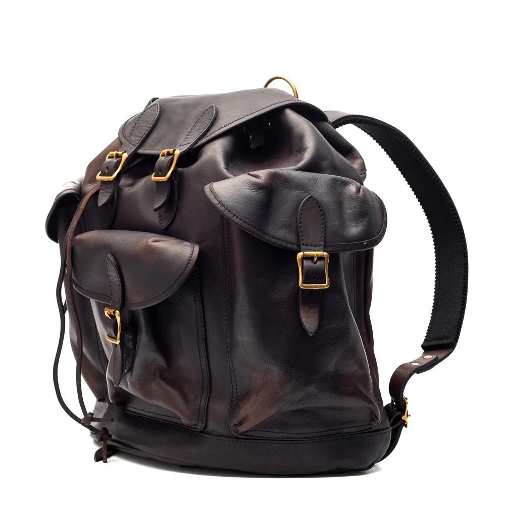 Vasco Leather Army Rucksack Black