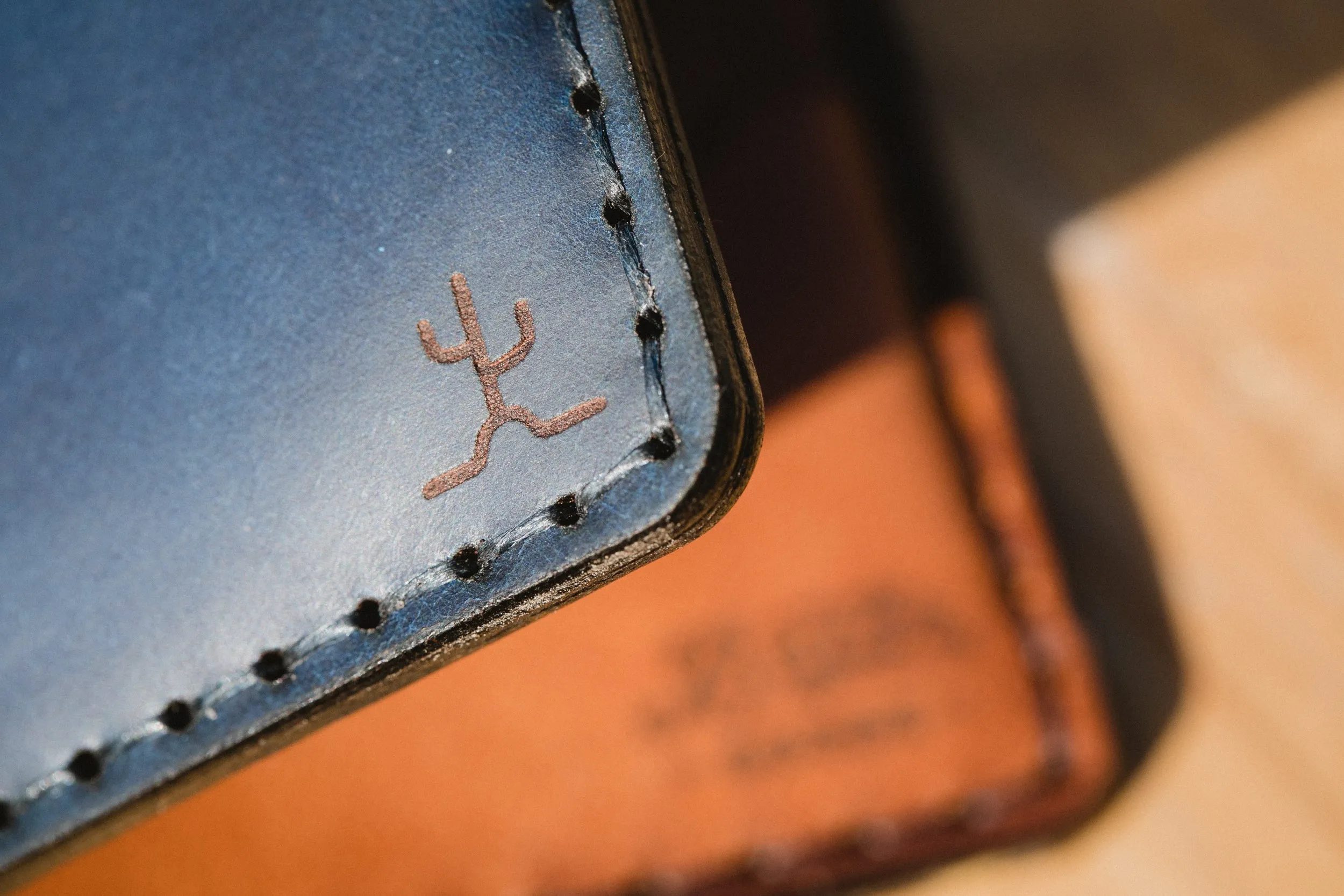 Vertical Wallet // Indigo Blue Cordovan