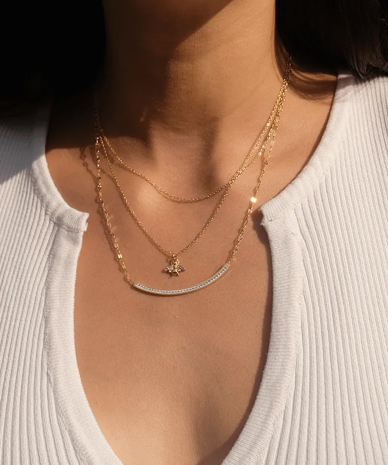 Vibes | Bee Dazzling Long Necklace | 18K Gold-Plated