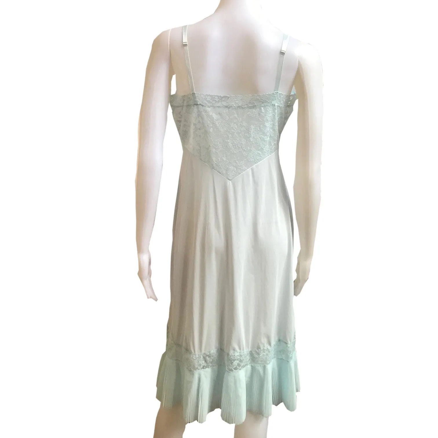 Vintage 1950s Light Blue Vanity Fair Slip