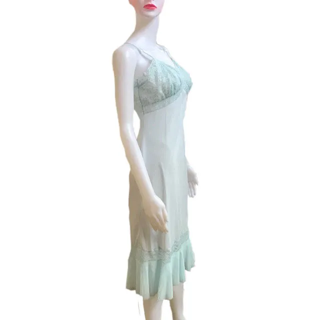 Vintage 1950s Light Blue Vanity Fair Slip