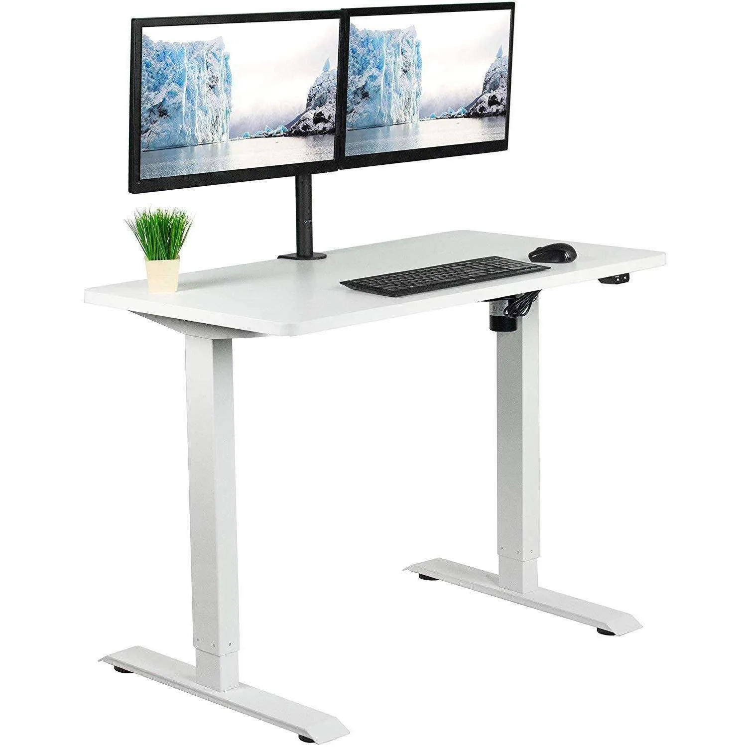 VIVO 43" x 24" Electric Desk with White Frame, DESK-KIT-W04B/W04C/W04D/W04W/W04E