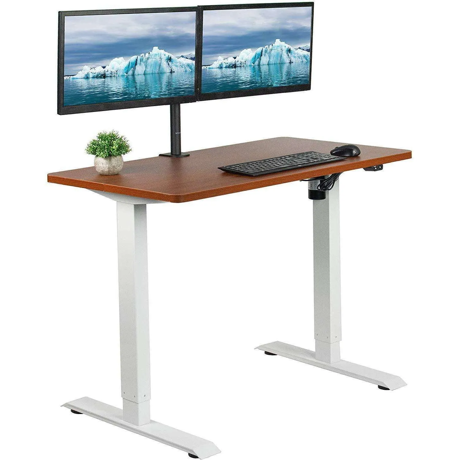 VIVO 43" x 24" Electric Desk with White Frame, DESK-KIT-W04B/W04C/W04D/W04W/W04E