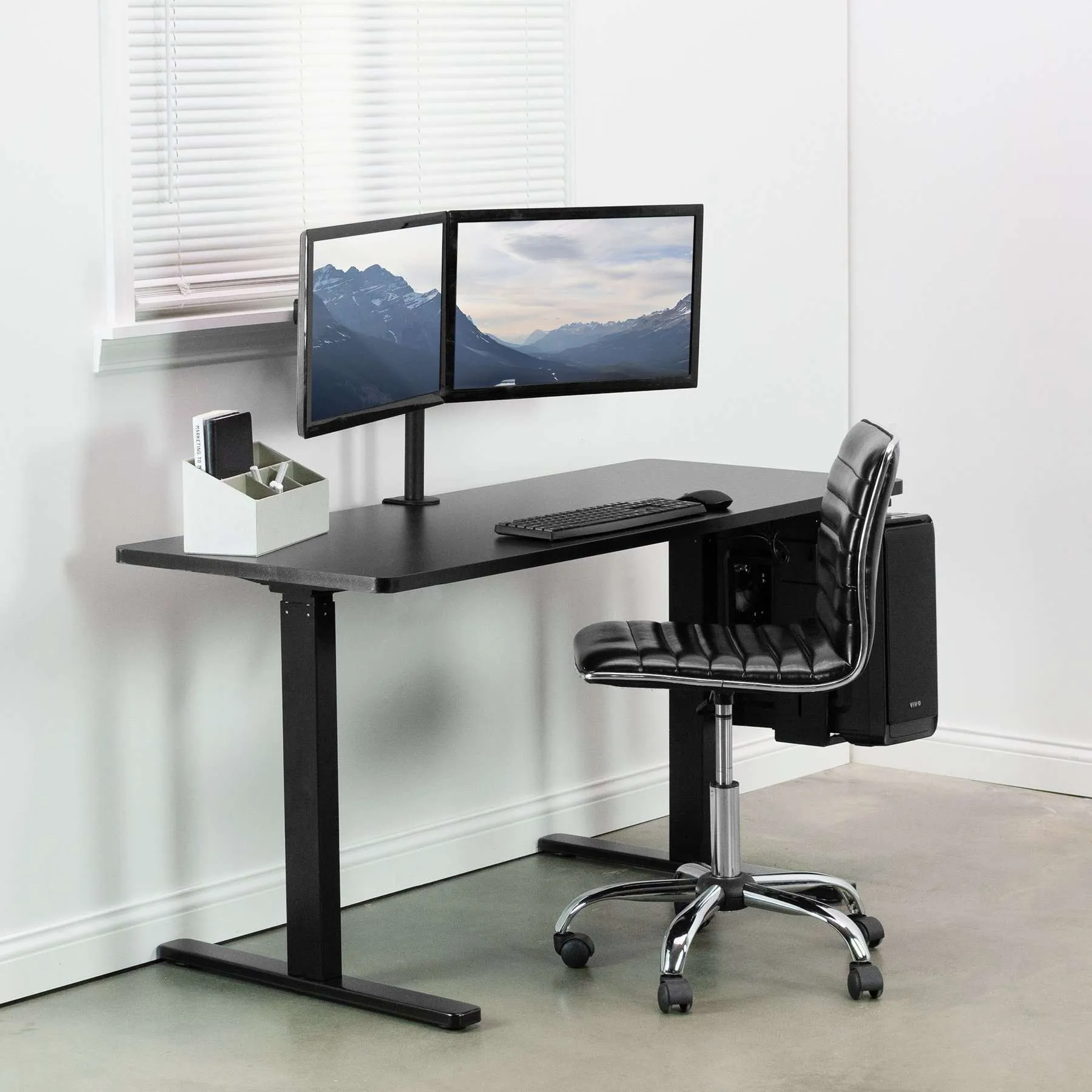 VIVO 45"-87" Electric Dual Motor Desk Frame, DESK-V122EB/DESK-V122EW