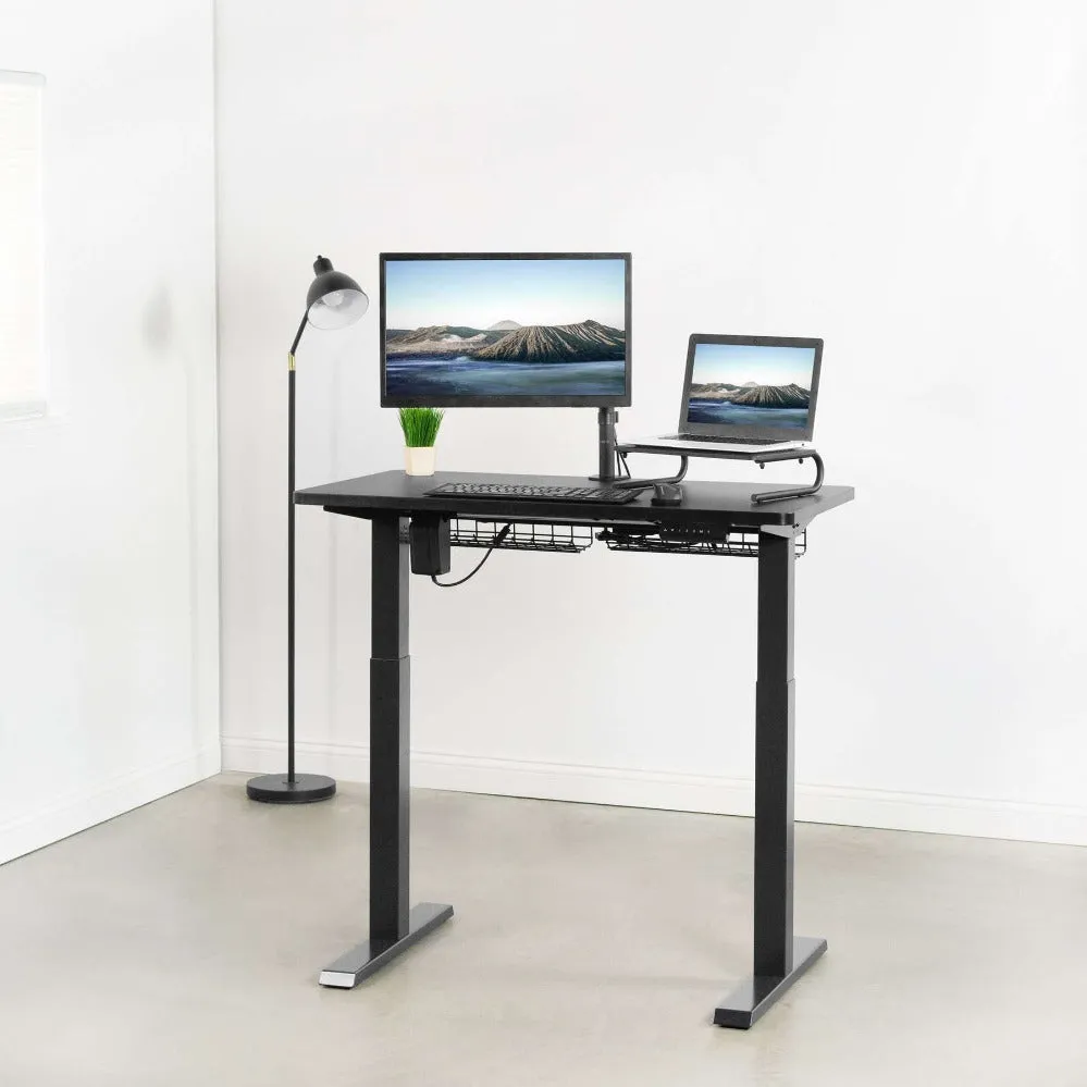 VIVO Black-Framed 43" x 24" Electric Height-Adjustable Standing Desk, DESK-KIT-E5B4B/E5B4W/E5B4C/E5B4D/E5B4E