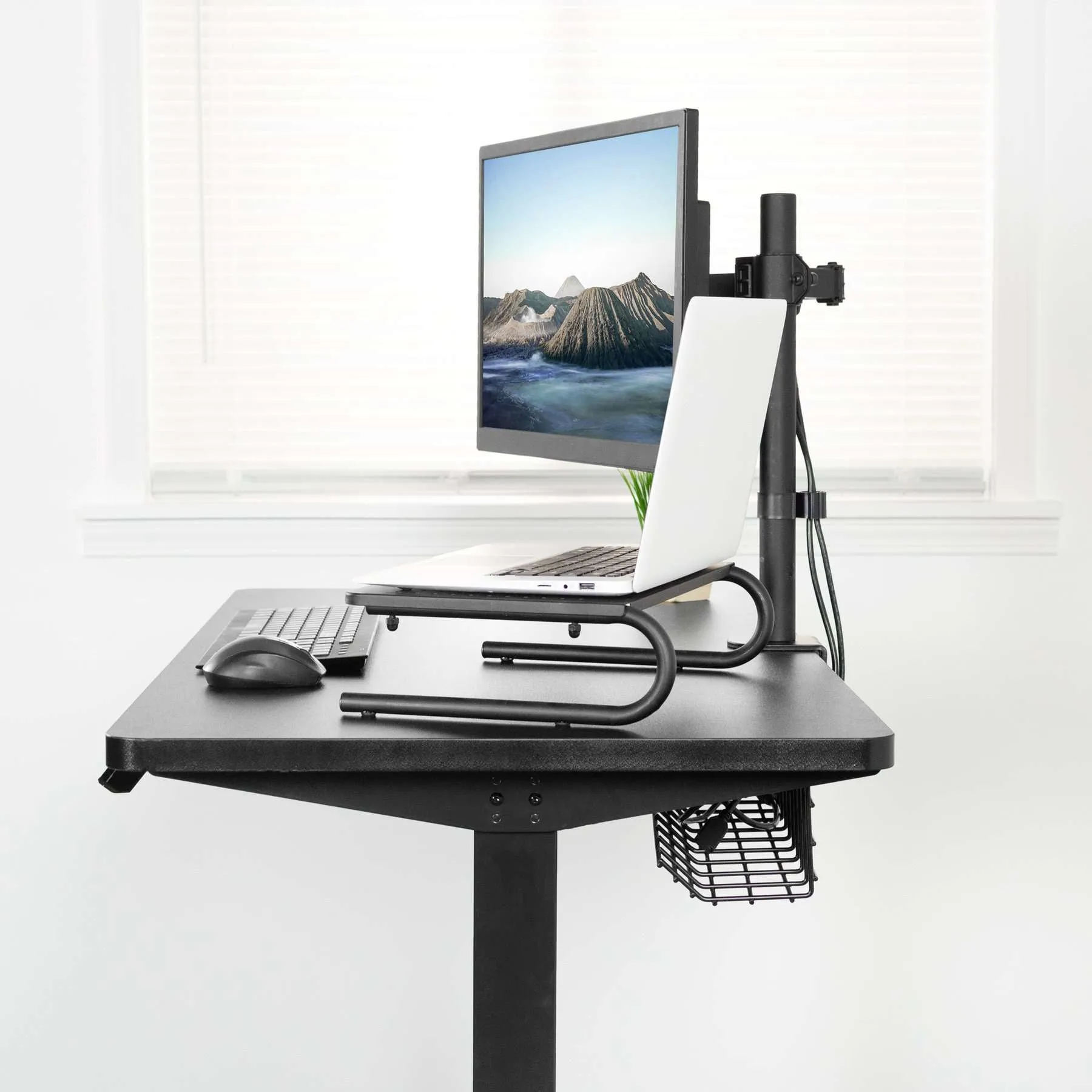 VIVO Black-Framed 43" x 24" Electric Height-Adjustable Standing Desk, DESK-KIT-E5B4B/E5B4W/E5B4C/E5B4D/E5B4E