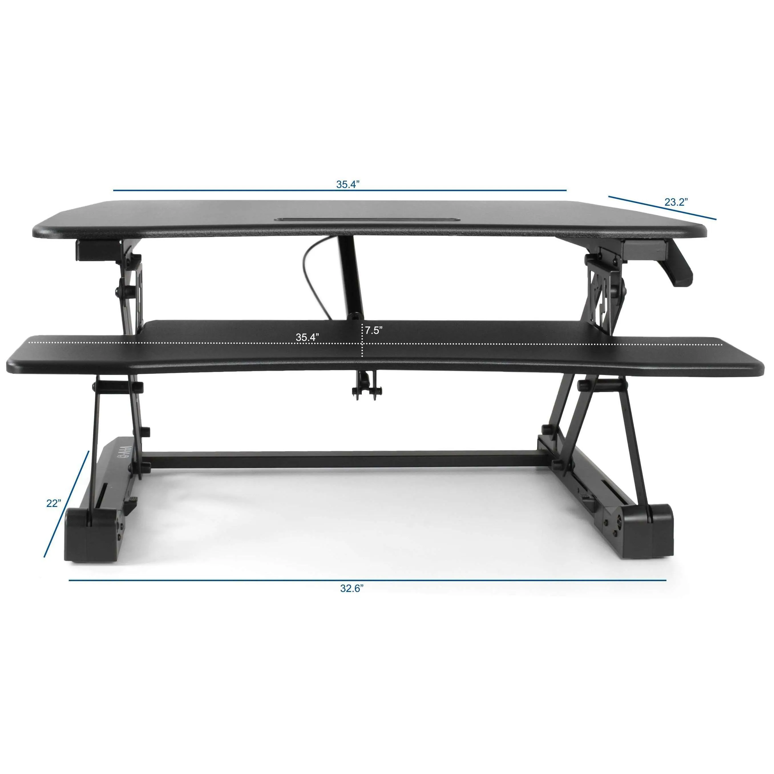 VIVO Black Height-Adjustable Standing Desk 36" Tabletop Riser, DESK-V001A