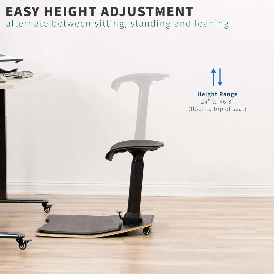 VIVO CHAIR-S02M Mobile Leaning Posture Chair with Anti-Fatigue Mat Lean Chair