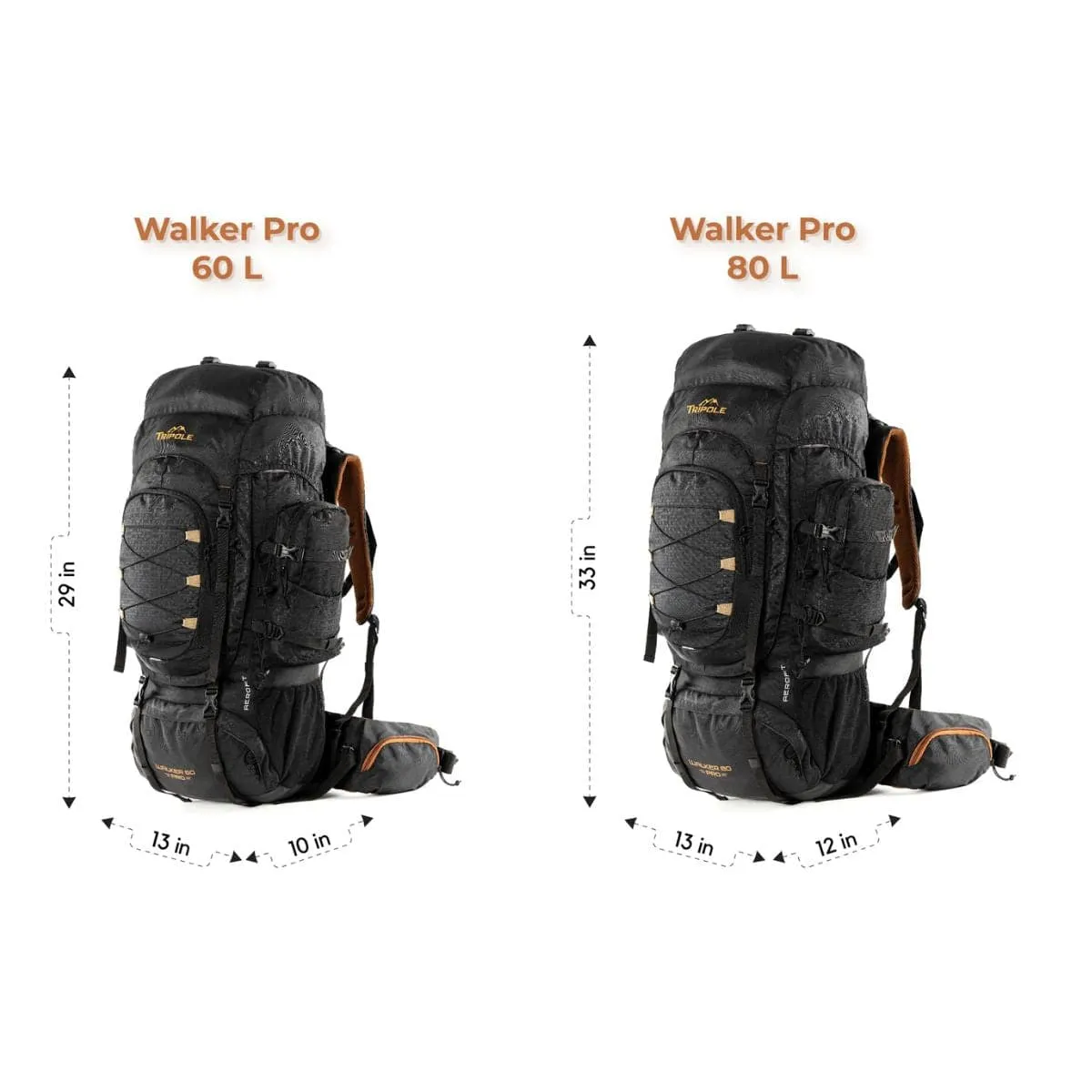 Walker Pro Trekking and Hiking Rucksack - 80 Litre - Black