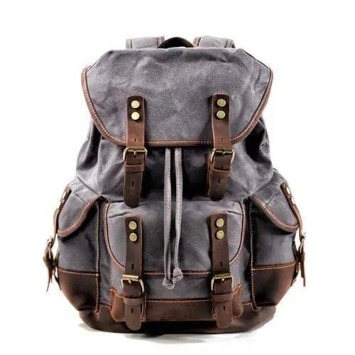 Waterproof Waxed Canvas Backpack / Leisure Rucksack