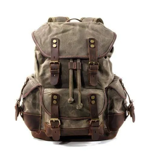 Waterproof Waxed Canvas Backpack / Leisure Rucksack