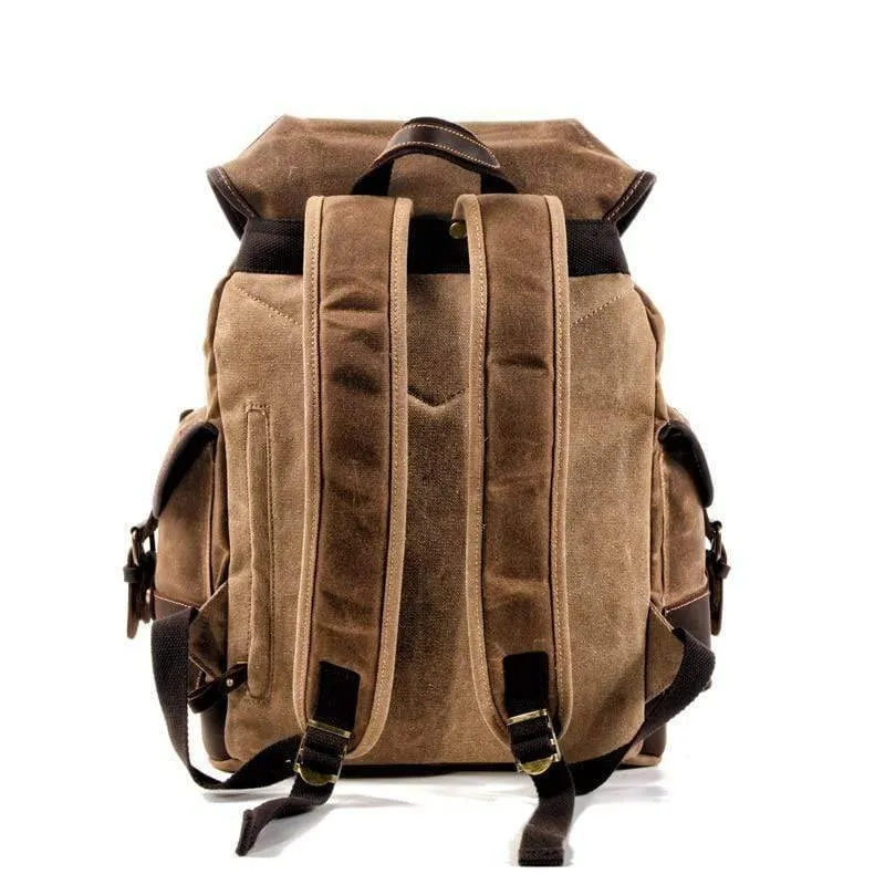 Waterproof Waxed Canvas Backpack / Leisure Rucksack