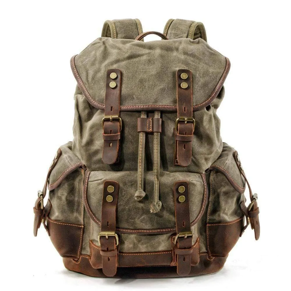 Waterproof Waxed Canvas Backpack / Leisure Rucksack