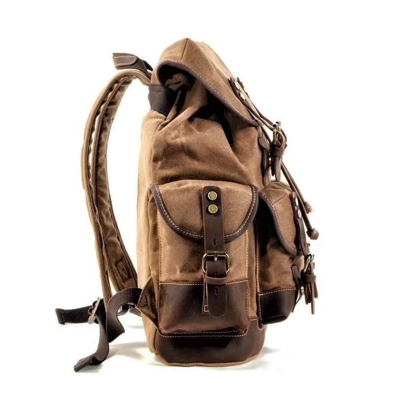 Waterproof Waxed Canvas Backpack / Leisure Rucksack