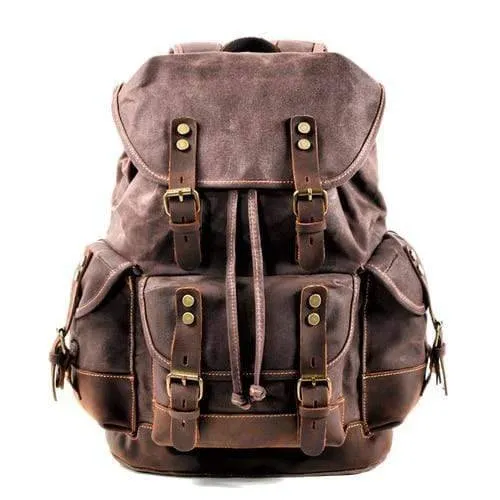 Waterproof Waxed Canvas Backpack / Leisure Rucksack