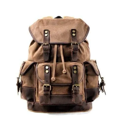 Waterproof Waxed Canvas Backpack / Leisure Rucksack