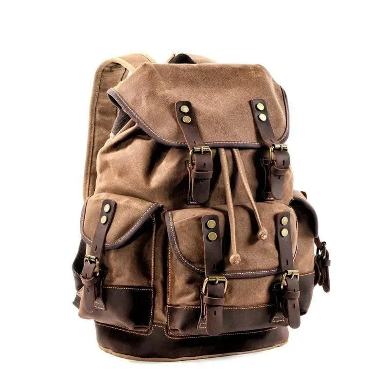 Waterproof Waxed Canvas Backpack / Leisure Rucksack