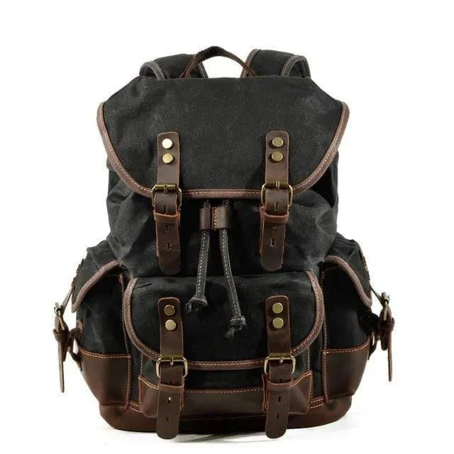 Waterproof Waxed Canvas Backpack / Leisure Rucksack