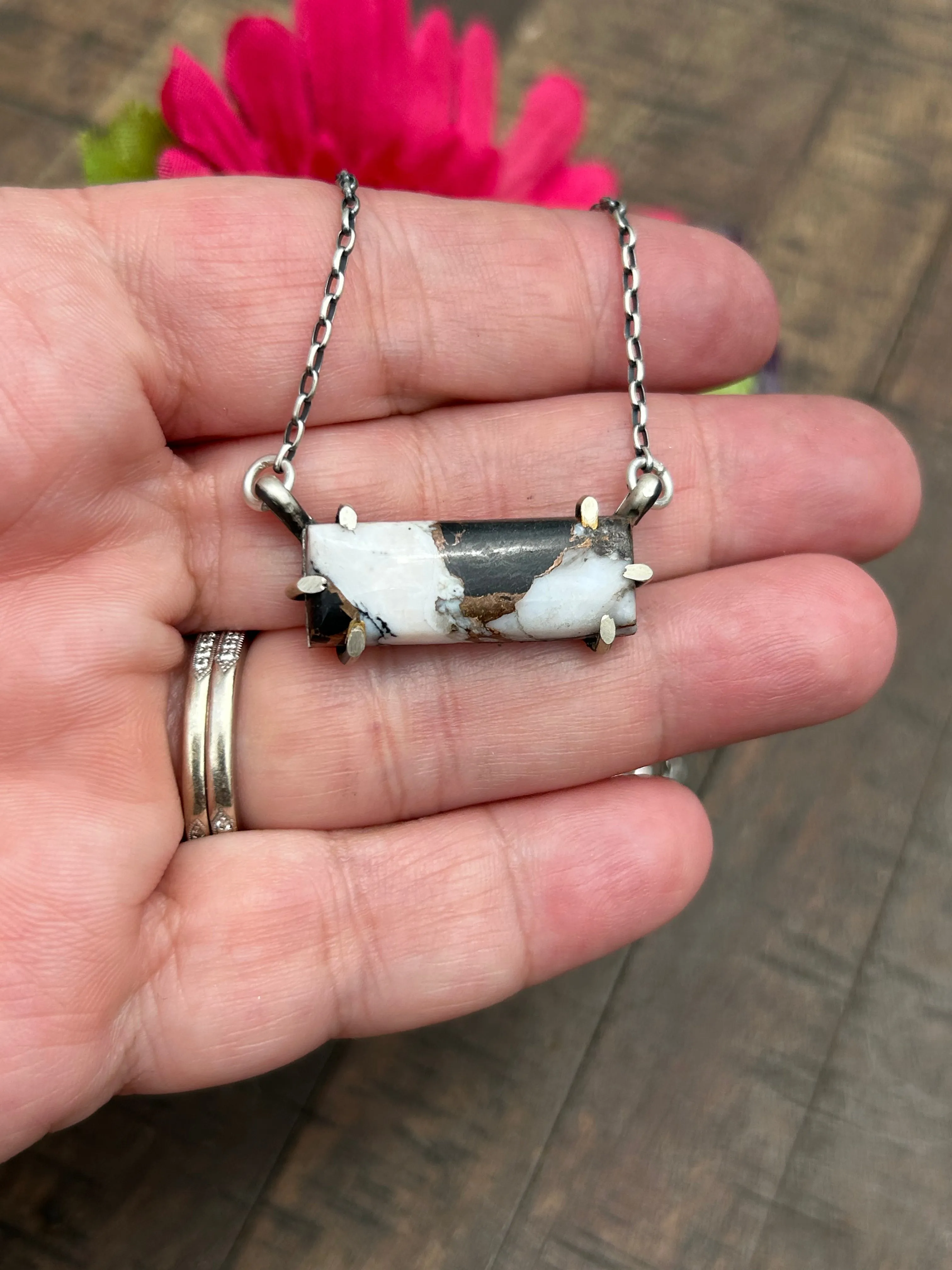 Waterproof White Buffalo Remix Bar Necklace #10