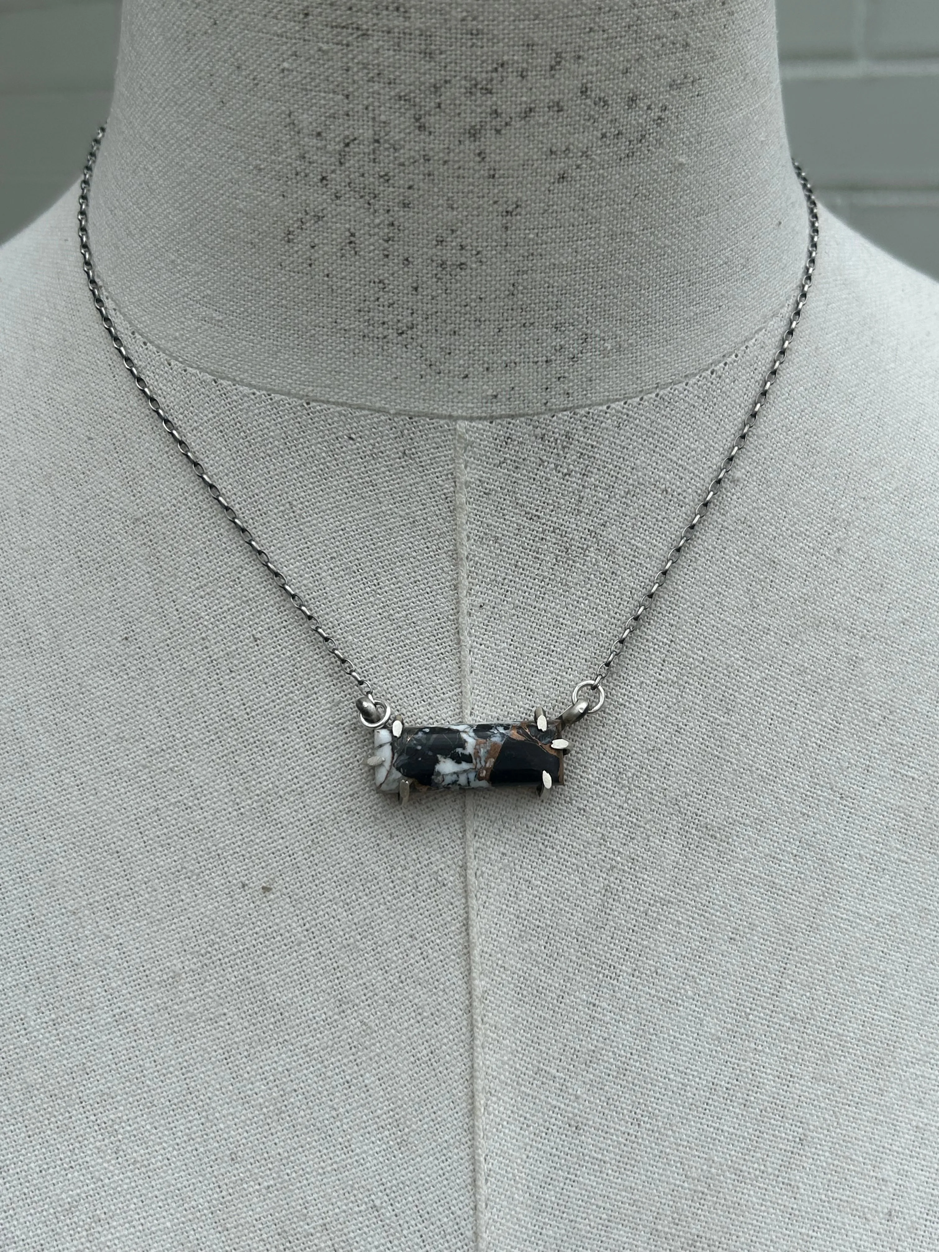 Waterproof White Buffalo Remix Bar Necklace #10