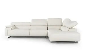 Wish Modern Leather Sectional Sofa White