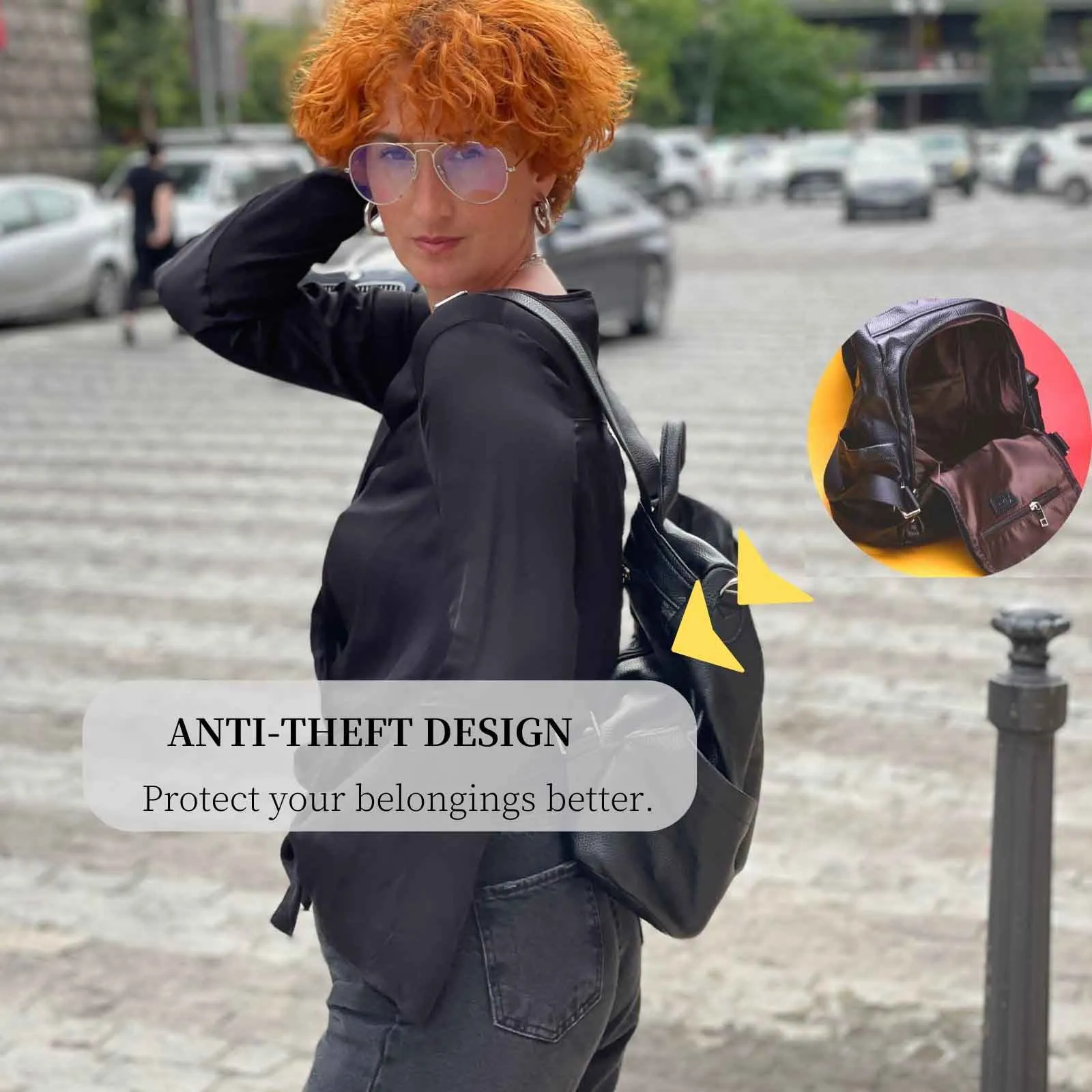 Women Anti-theft Genuine Leather Backpack