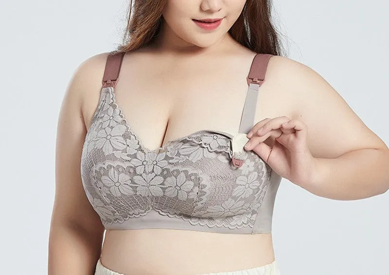 Women Wireless Latex Silk Nursing Bra Push Up Wireless Fat MM Thin Maternity Bra