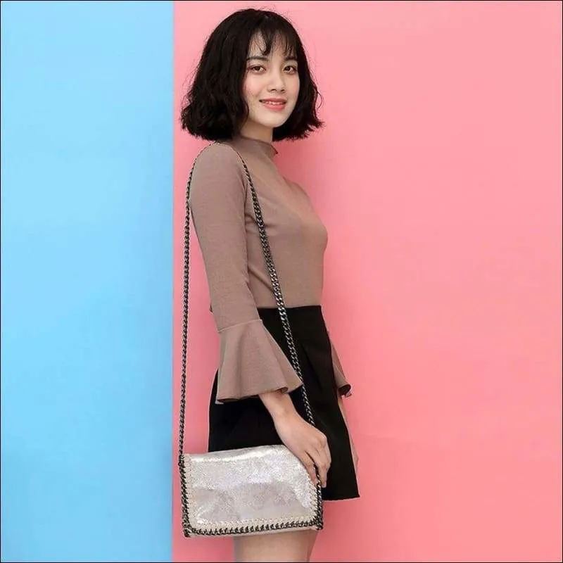 Womens Fashion Flap Shoulder Chain Bag