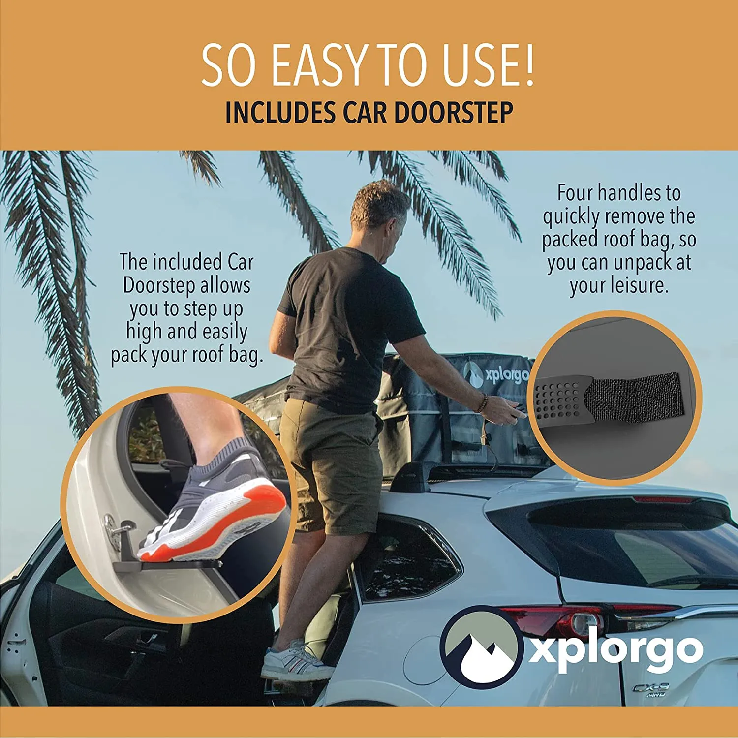 Xplorgo Car Rooftop Cargo Carrier Bag 38 x 48 x 11 inches Black