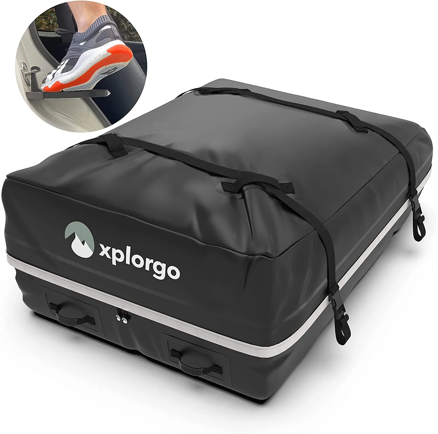 Xplorgo Car Rooftop Cargo Carrier Bag 38 x 48 x 11 inches Black